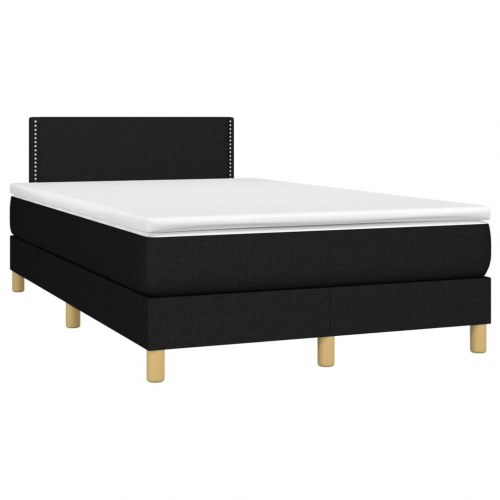 Kontinentalseng med madras 120x190 cm - stof, sort