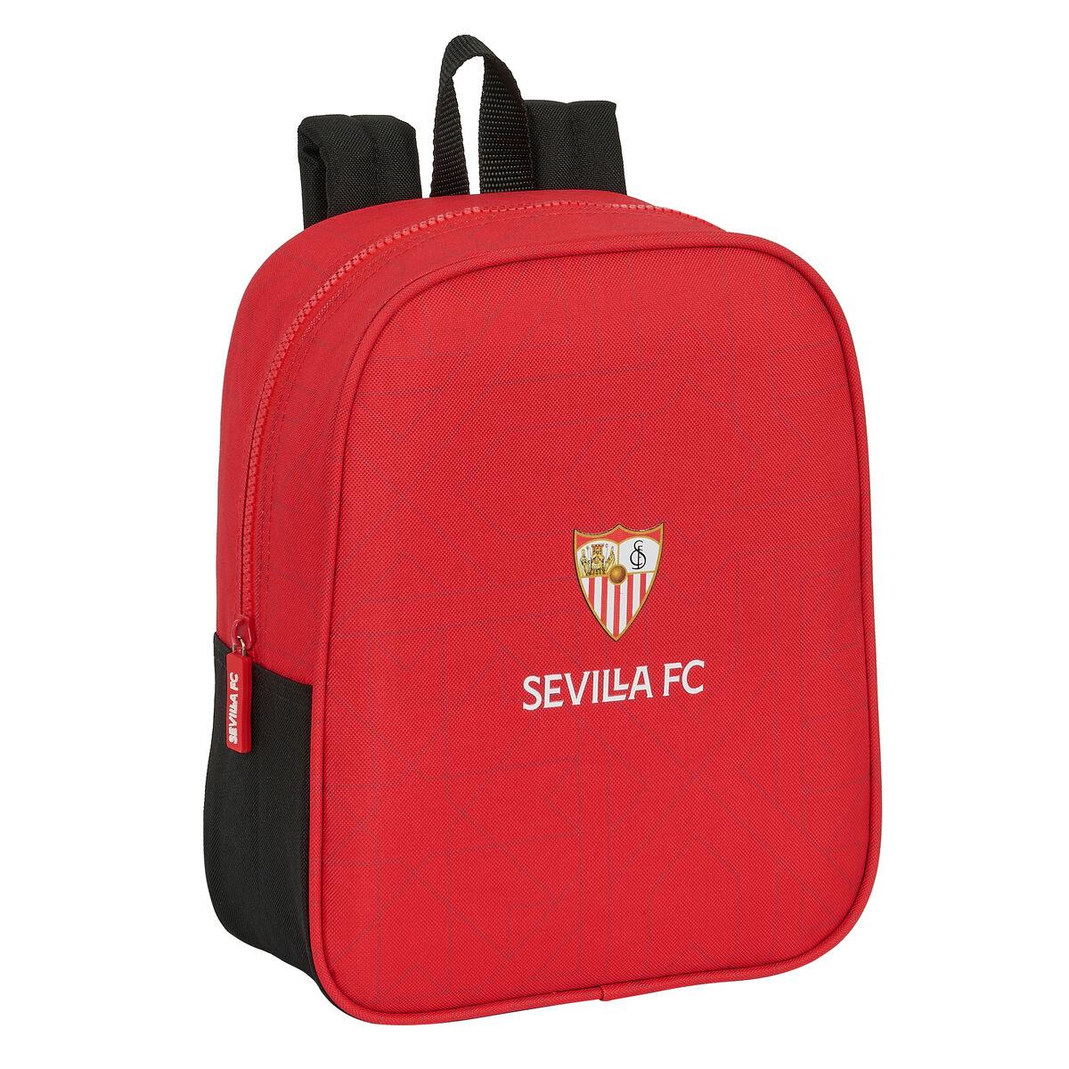Skoletaske Sevilla Fútbol Club Sort Rød 22 X 27 X 10 Cm