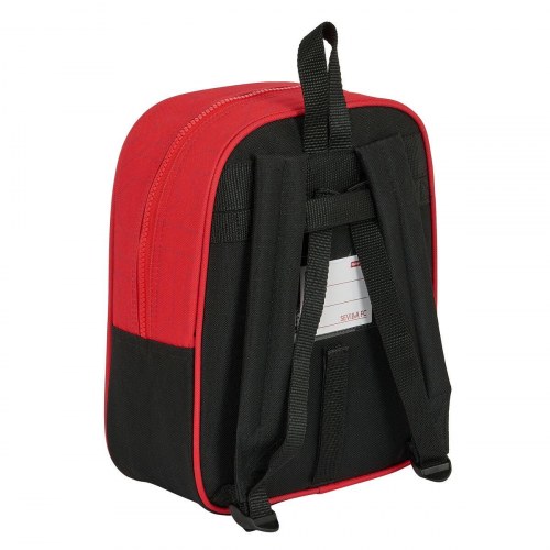 Sevilla Fútbol Club skoletaske/mini-rygsæk - sort/rød 22 × 27 × 10 cm