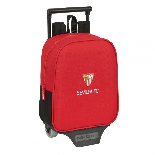 Børnerygsæk med hjul Sevilla Fútbol Club - sort/rød 22 × 27 × 10 cm