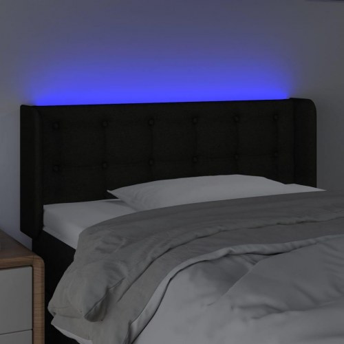 Sengegavl i stof med LED-lys 103 x 16 x 78/88 cm - sort