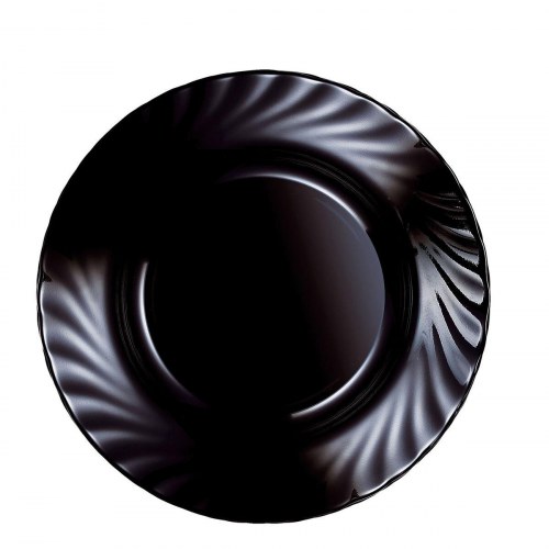 Luminarc Trianon dyb tallerken - sort glas, Ø 22,5 cm (24 stk.)