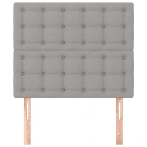 Sengegavl lysegrå 90 x 5 x 118/128 cm stof