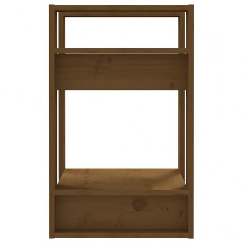 Bogreol/rumdeler i massivt fyrretræ 41×35×57 cm - gyldenbrun