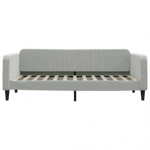 Daybed med madras 90x200 cm velour lysegrå
