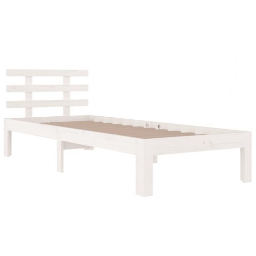 Sengeramme 75x190 cm - Small Single i massivt fyrretræ, hvid