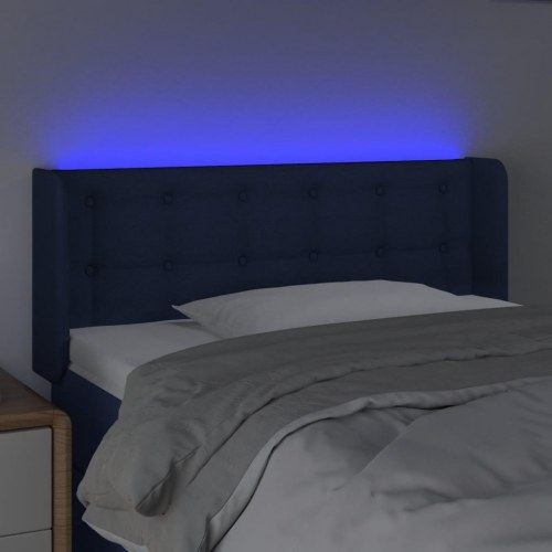 Sengegavl med LED-lys 103 x 16 x 78/88 cm - blå