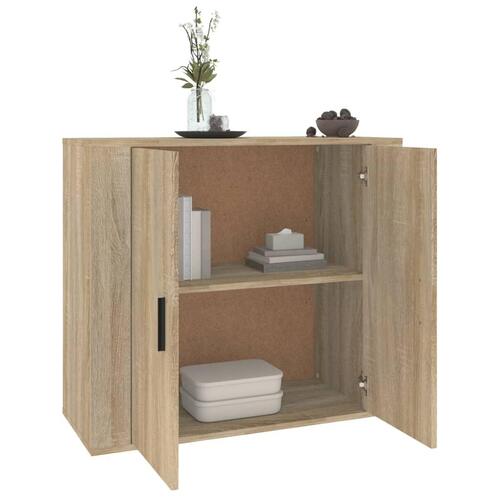 Skænk 80x33x70 cm konstrueret træ sonoma-eg