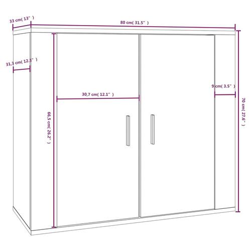 Skænk 80x33x70 cm konstrueret træ betongrå