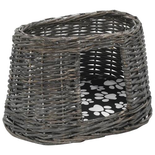 Kattekurve hynder 3 stk. 47 x 34 x 60 cm naturligt piletræ grå