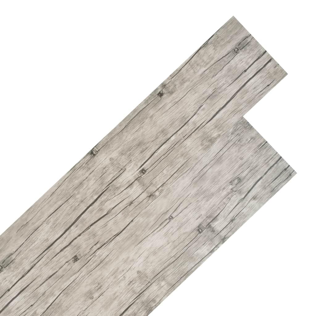 Ikke-selvklæbende gulvbrædder 5,26 m² 2 mm PVC hvidtet trælook