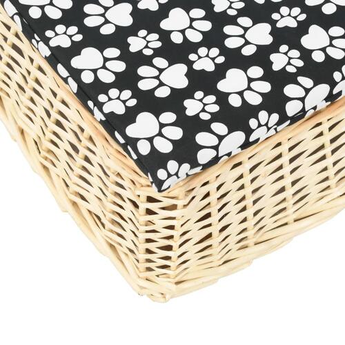 Hundeseng med hynde 95 x 65 x 15 cm naturpil fladt design