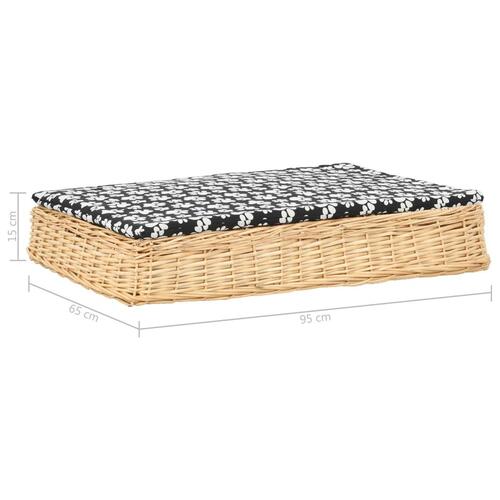 Hundeseng med hynde 95 x 65 x 15 cm naturpil fladt design