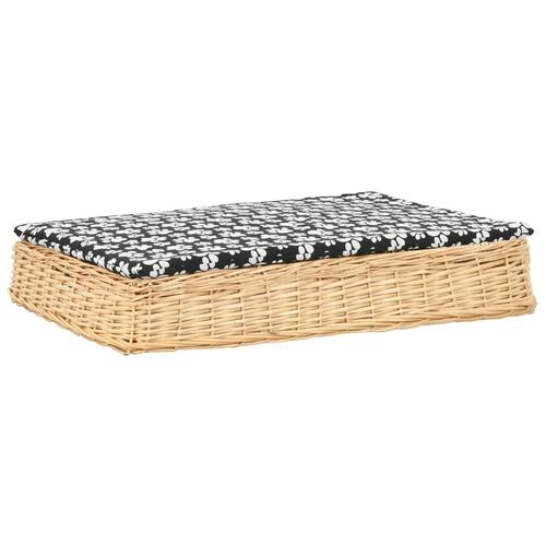 Hundeseng med hynde 95 x 65 x 15 cm naturpil fladt design
