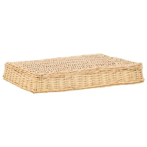 Hundeseng med hynde 95 x 65 x 15 cm naturpil fladt design