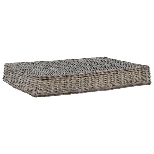 Hundeseng med hynde 110 x 75 x 15 cm grå naturpil fladt design
