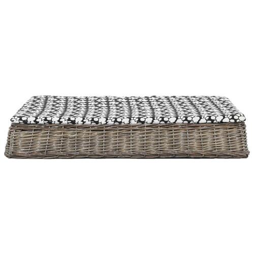 Hundeseng med hynde 110 x 75 x 15 cm grå naturpil fladt design