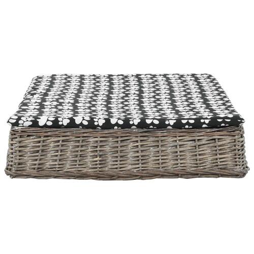 Hundeseng med hynde 110 x 75 x 15 cm grå naturpil fladt design