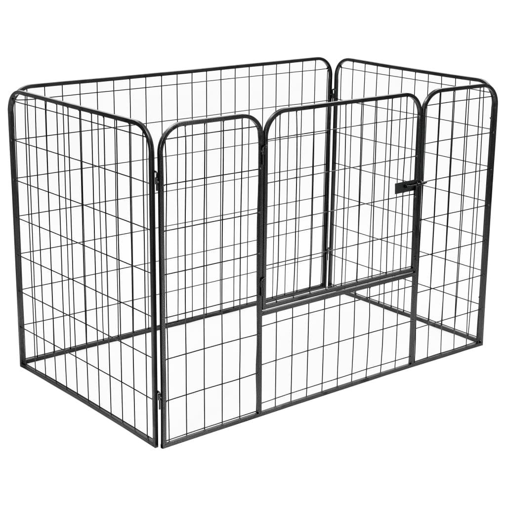 Robust hundegård 120 x 80 x 70 cm stål sort