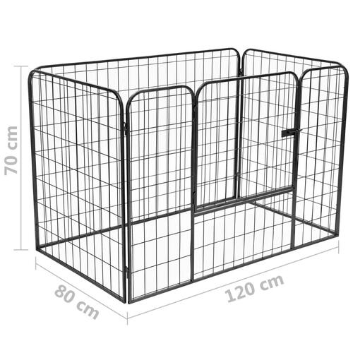 Robust hundegård 120 x 80 x 70 cm stål sort
