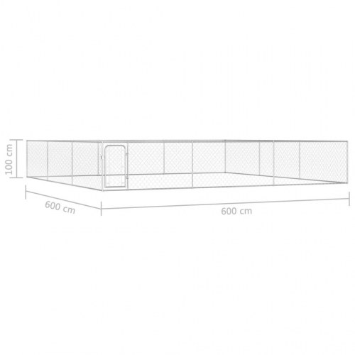 Udendørs hundeløbegård 6 × 6 × 1 m - galvaniseret stål