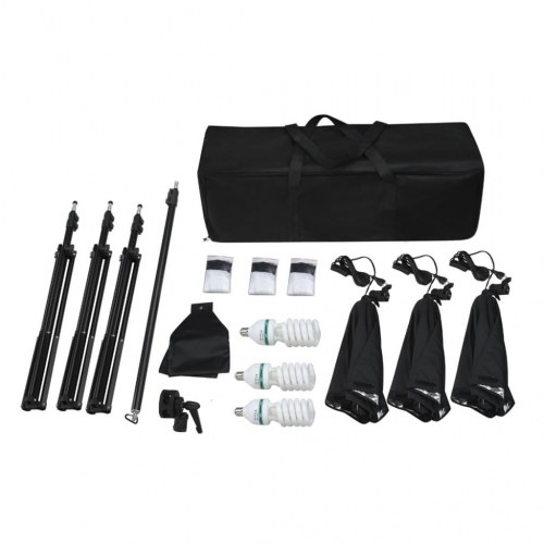 Fotostudiesæt med fotobord, lys og baggrunde