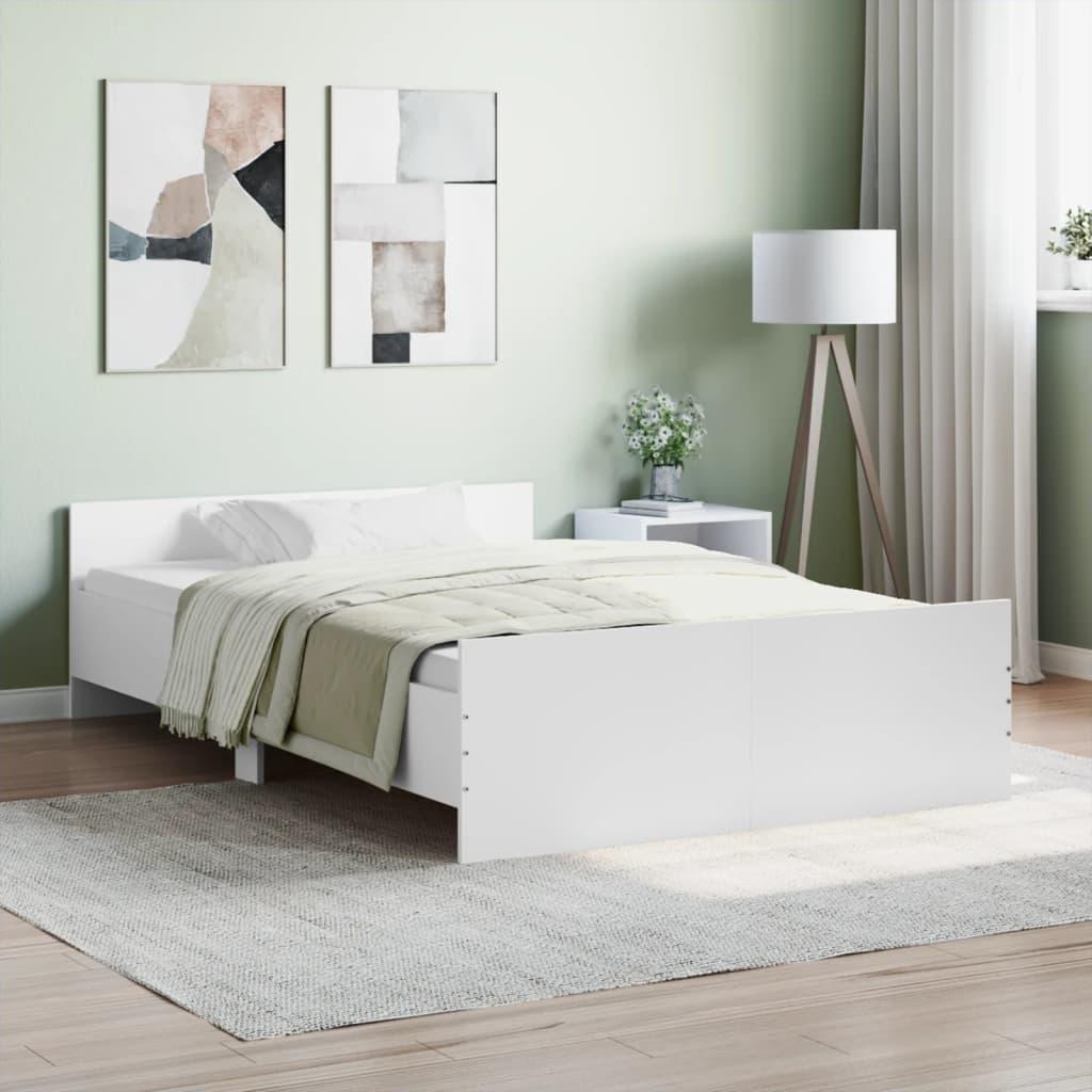 Sengeramme Med Sengegavl Og Fodgærde Hvid - 120 x 190 cm