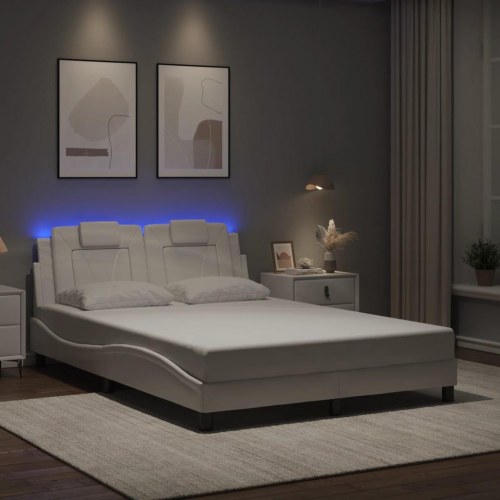 Sengeramme Viana med LED uden madras 140 x 200 cm - hvid