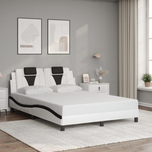 Sengeramme Viana med LED uden madras 140 x 200 cm - hvid/sort