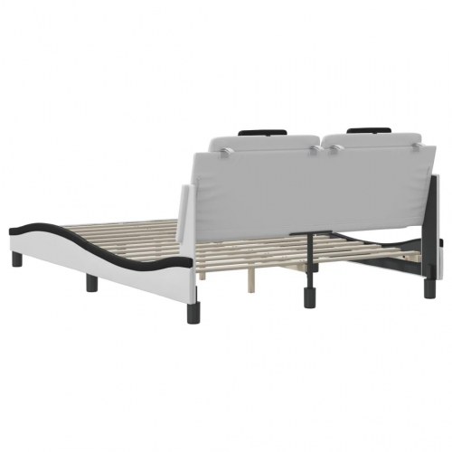 Sengeramme Viana med LED uden madras 140 x 200 cm - hvid/sort