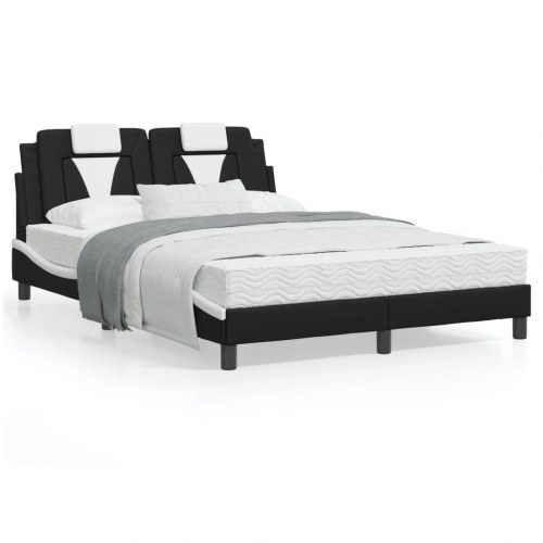 Sengeramme Viana 140 x 190 cm med hovedgærde - sort/hvid