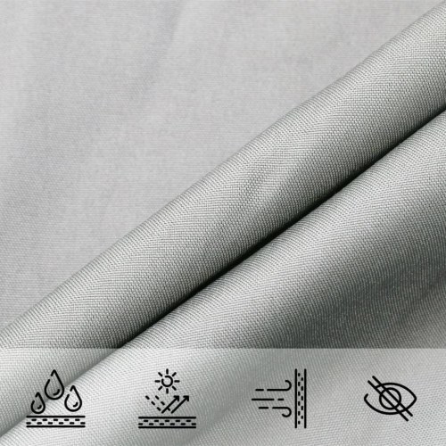 Solsejl 4,5 × 2 m i polyester - lysegrå, rektangulær
