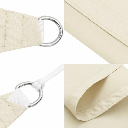 Solsejl trekant 7×5×5 m - cremefarvet, 100 % polyester med PU-belægning