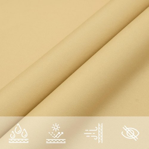 Solsejl triangulært 5 x 5 x 6 m - sandfarvet, vandafvisende polyester