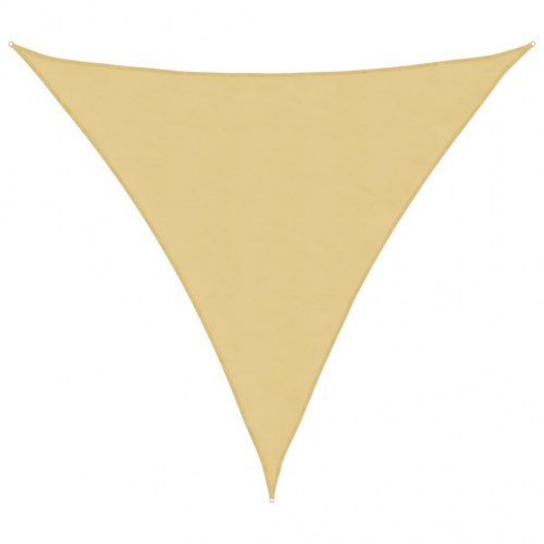 Solsejl trekant 3×3×3 m - 100 % polyester, sandfarvet