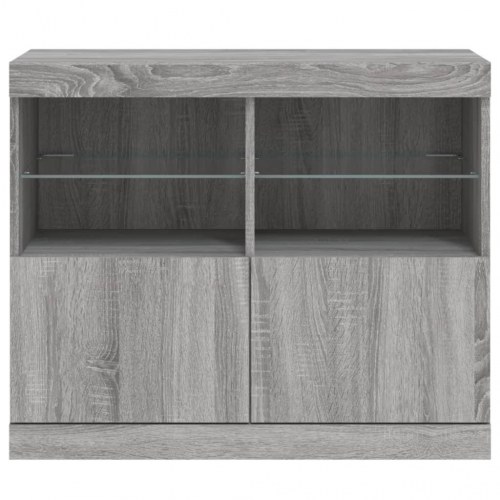 Skænk med LED-lys - 81 × 37 × 67 cm, grå sonoma-eg