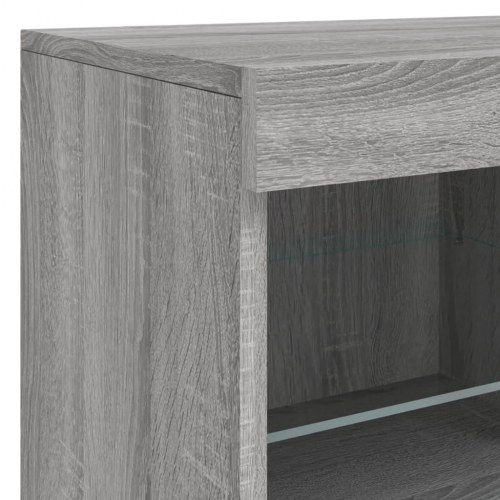 Skænk med LED-lys - 81 × 37 × 67 cm, grå sonoma-eg