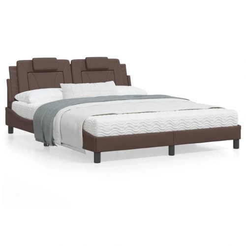 Sengeramme Viana med LED uden madras 160 x 200 cm - brun