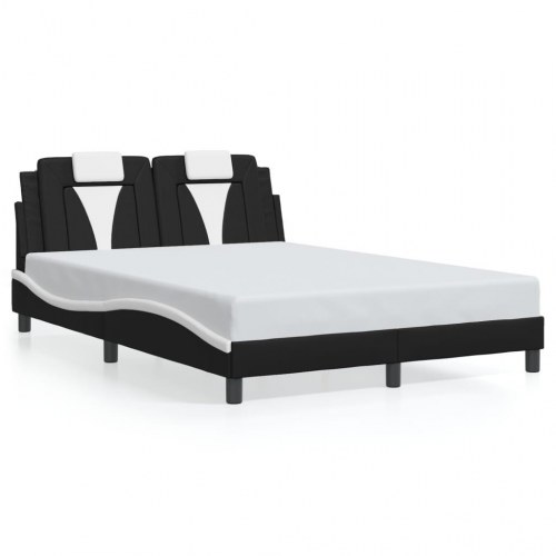 Sengeramme Viana med LED uden madras 140 x 200 cm - sort og hvid