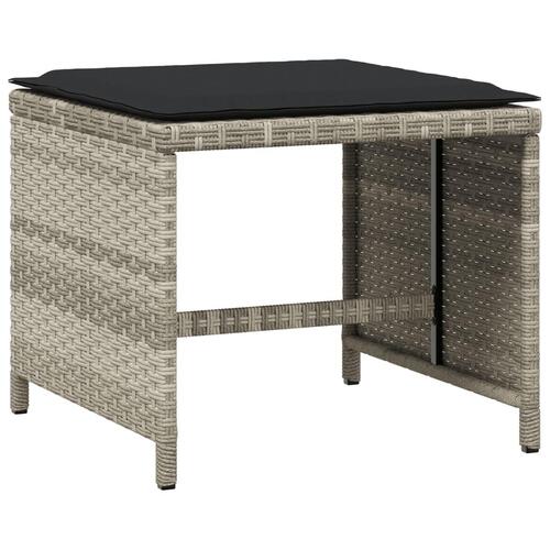 Haveskamler 4 stk. med hynder 40x40x35 cm polyrattan lysegrå