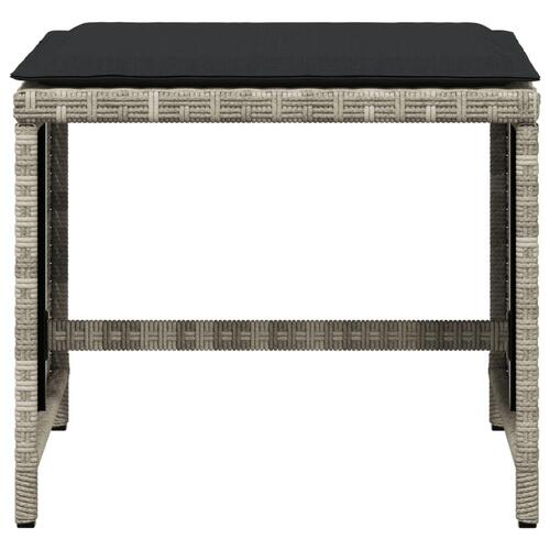 Haveskamler 4 stk. med hynder 40x40x35 cm polyrattan lysegrå