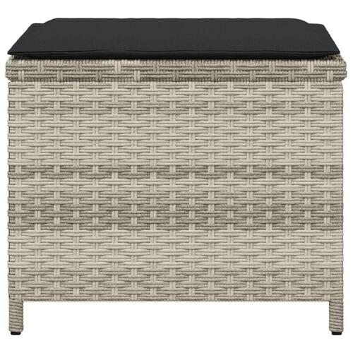 Haveskamler 4 stk. med hynder 40x40x35 cm polyrattan lysegrå