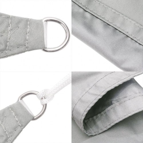 Solsejl 4×2 m - 100 % polyester, lysegrå, rektangulær