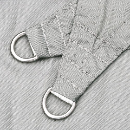 Solsejl 3x4x4 m 100 % polyesterstof lysegrå