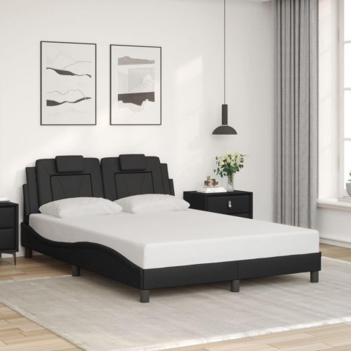 Sengeramme Viana med LED 140 x 200 cm - sort