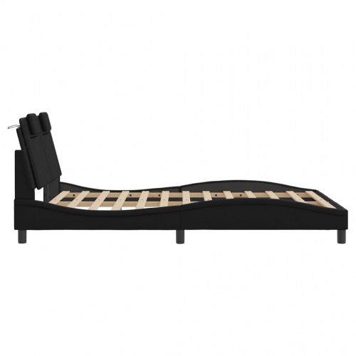 Sengeramme Viana med LED 140 x 200 cm - sort
