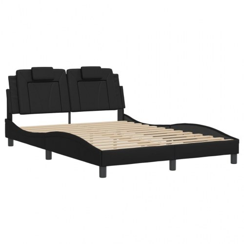 Sengeramme med LED Viana 140 x 190 cm uden madras - sort