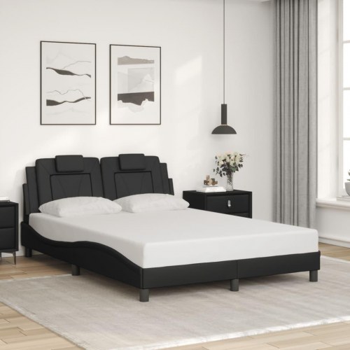 Sengeramme med LED Viana 140 x 190 cm uden madras - sort
