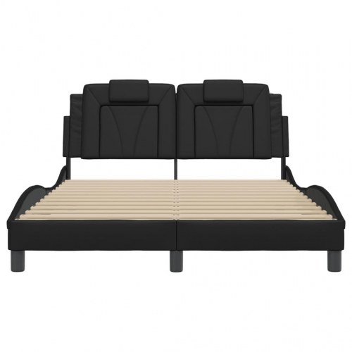 Sengeramme med LED Viana 140 x 190 cm uden madras - sort