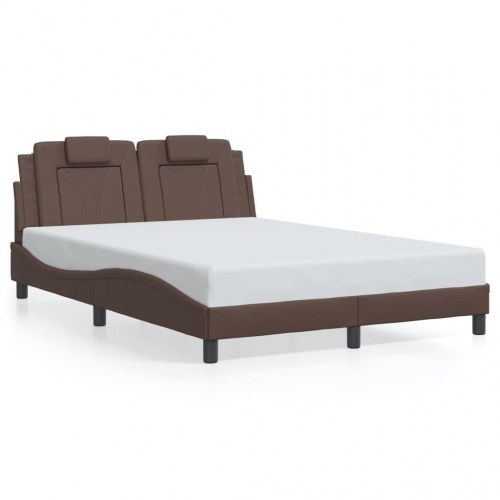 Sengeramme Viana med LED uden madras - brun, 140 x 190 cm